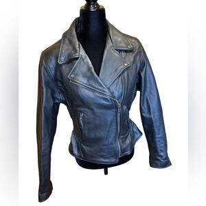 Zody Black leather riding jacket